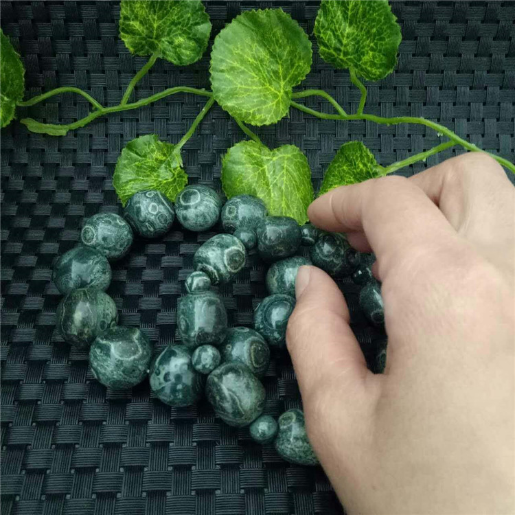 供应批发 多款供选 灵璧石圆珠金钱石手串