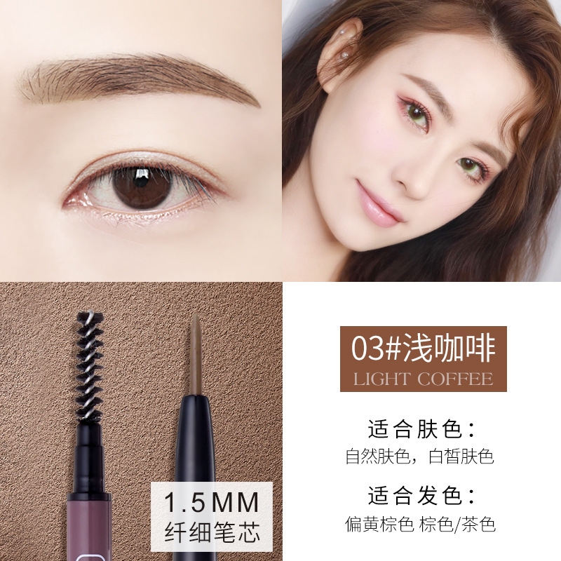 Novo 5286 Morandi Flexible Micro-Carved Eyebrow Pencil Fine Core Eyebrow Pencil Makeup Sweat-Proof Discoloration Resistant Same Style on Quaishou