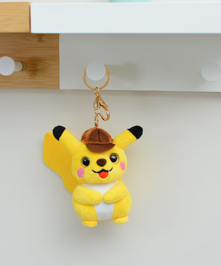 可爱大侦探皮卡丘毛绒挂件小公仔书包挂饰钥匙扣玩偶小号迷你饰品