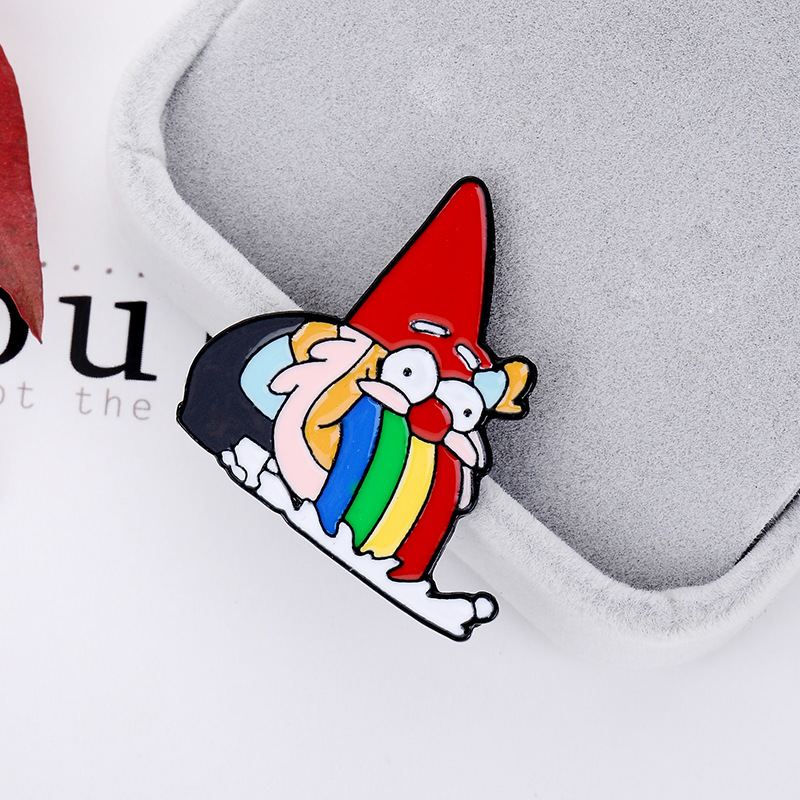 欧美胸针 gravity falls 美国动画怪诞小镇吐彩虹小矮人胸针