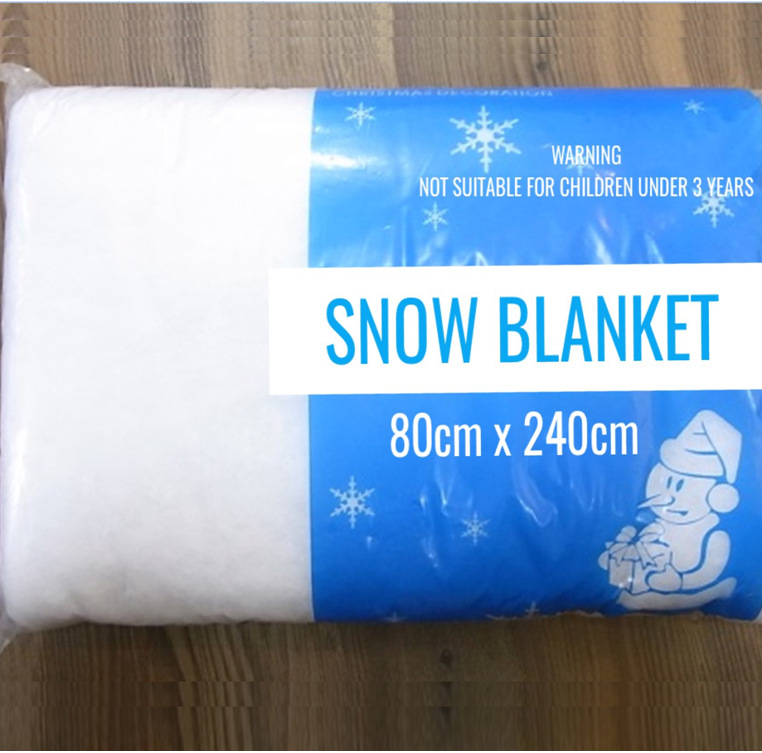 圣诞雪景装饰80*240cm雪地棉白色加厚加宽雪毯仿真雪毯人造雪花毯