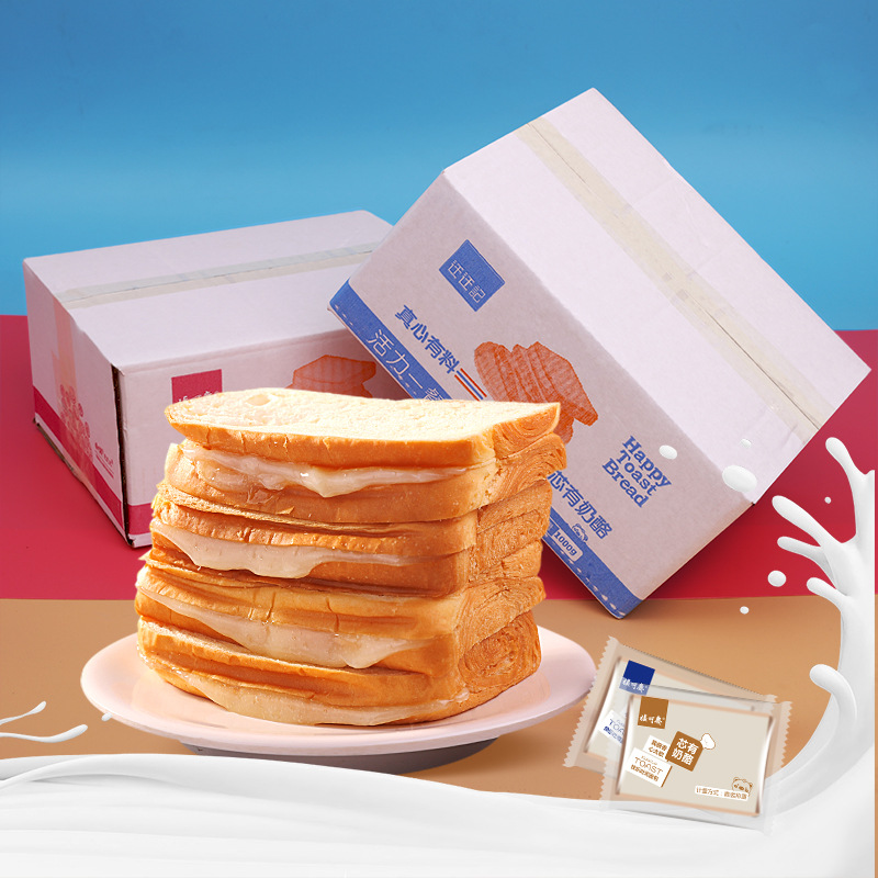 张阿庆夹心奶酪炼乳吐司面包1000克营养早餐西式糕点零食面包