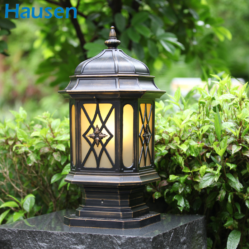 欧式柱头灯墙头灯户外防水围栏立柱灯室外庭院方形别墅花园灯具