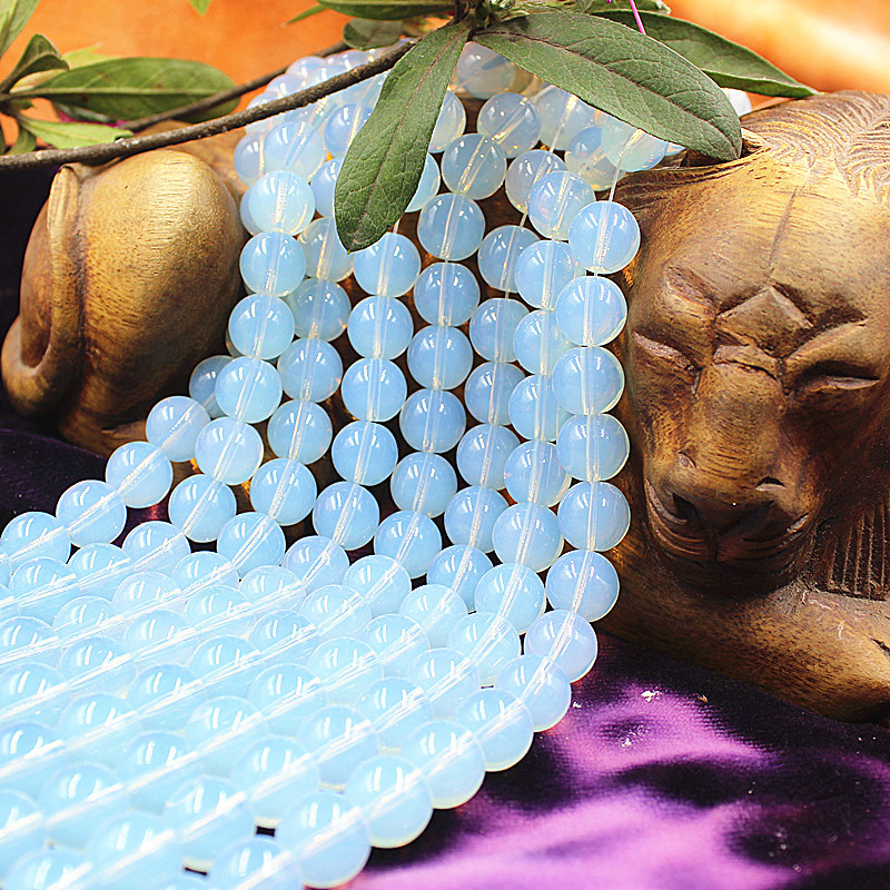 厂家直销蛋优质淡青色蛋白石散珠欧珀diy穿珠半成品配件
