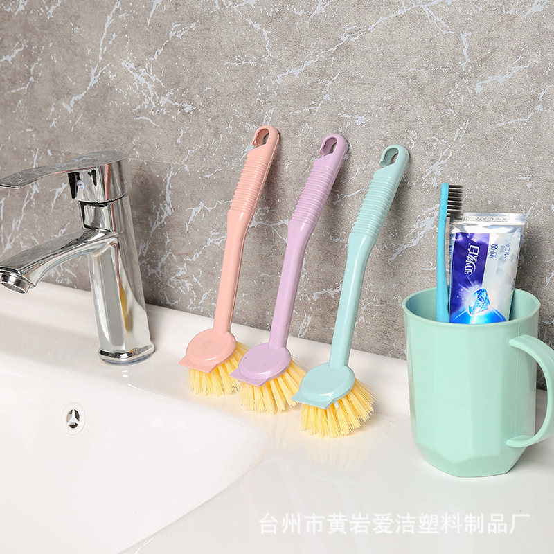 Factory Direct Supply Long Handle Cleaning Pot Brush Washstand Desktop Plastic Dish Bowl Brush Kitchen Cleaning Cleaning Brush