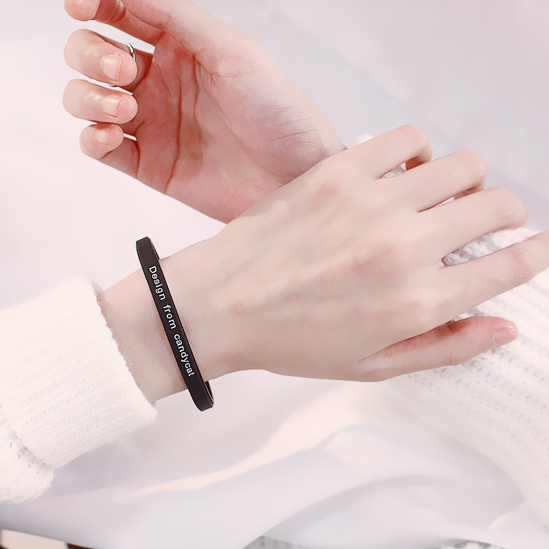 ee原创candycat运动手环情侣男女学生明星同款个性励志硅胶腕带