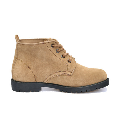 高帮翻毛胶底劳保鞋真皮男橡皮鞋工作鞋牛反绒日常鞋工地鞋工装鞋