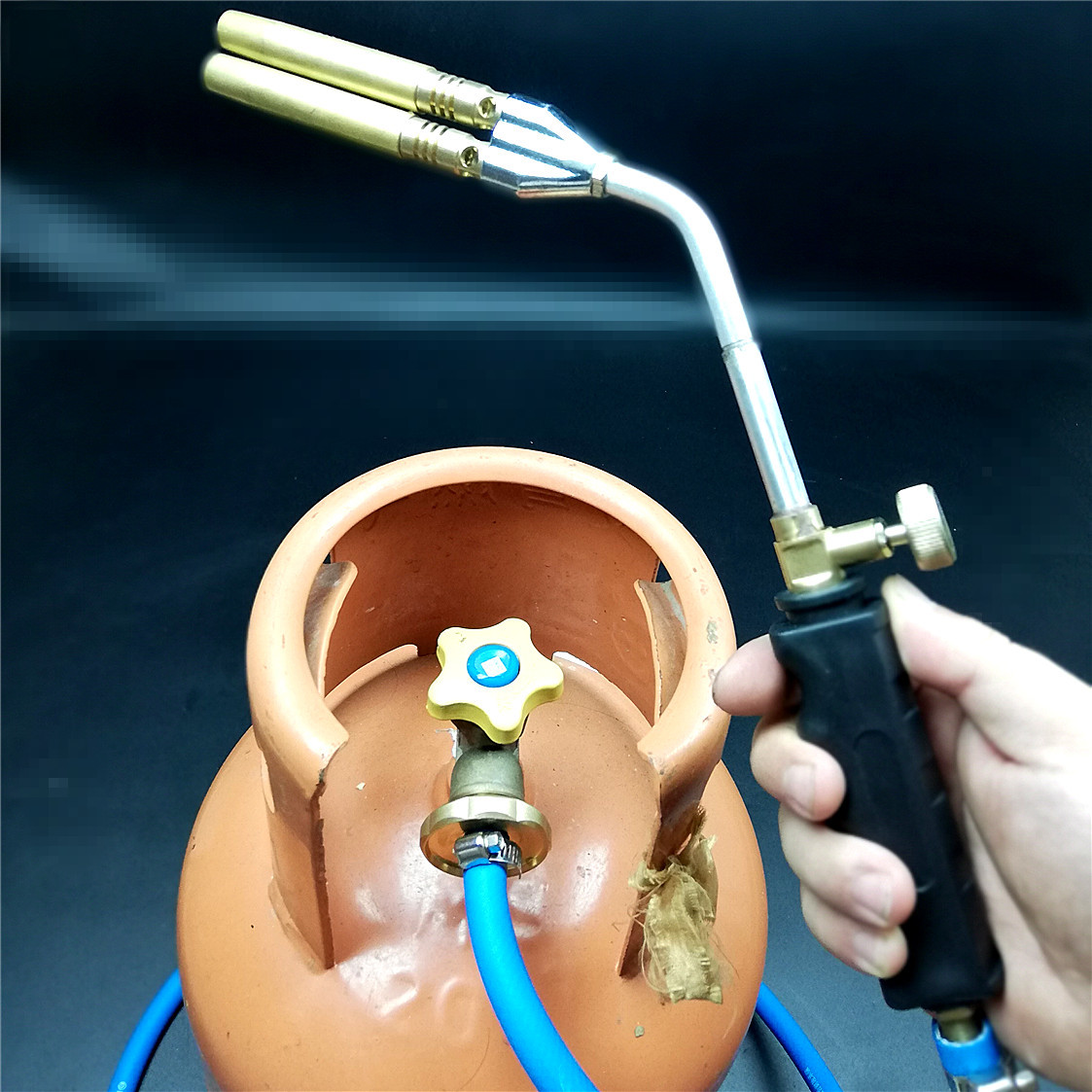 无氧液化气焊炬焊枪卡式气喷火枪头空调冰箱维修铜管铝管金属焊接