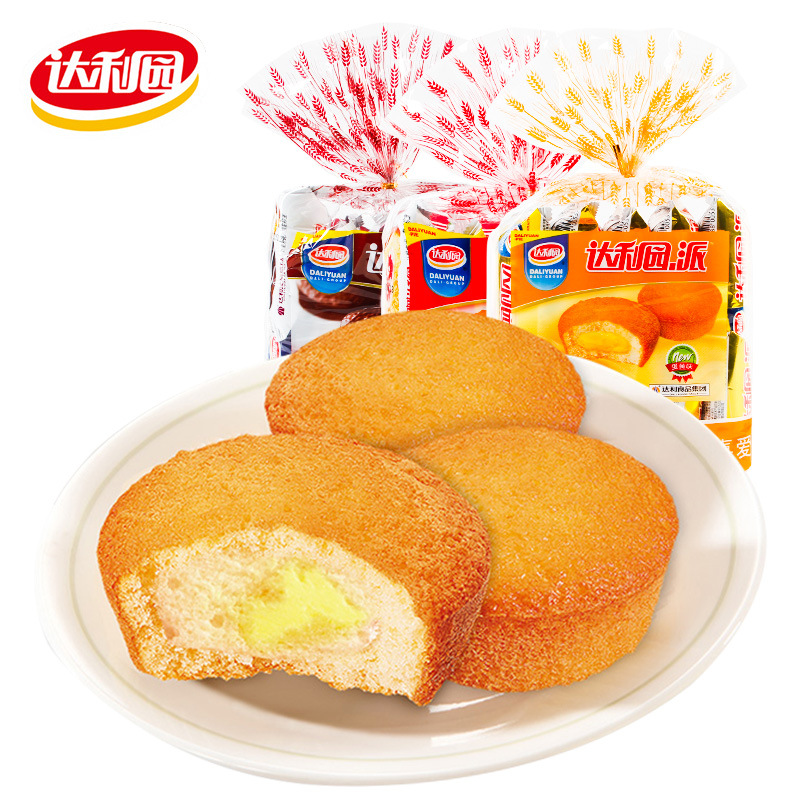 达利园夹心派300g巧克力蛋黄派早餐糕点休闲零食巧克力注心派点心