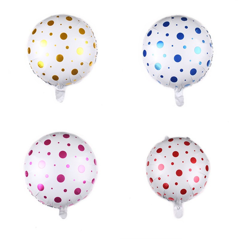 New 18-Inch round Dots Polka Dot Aluminum Foil Balloon Wholesale Birthday Party Decoration