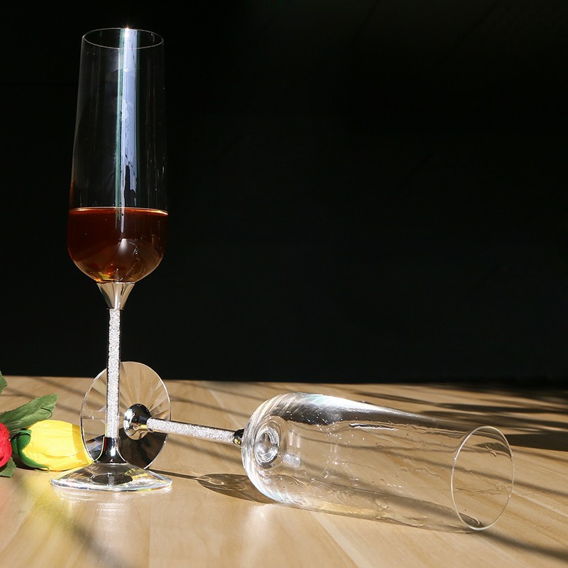 无铅水晶香槟杯起泡酒高脚杯套装欧式创意气泡杯宴会酒杯婚庆对杯
