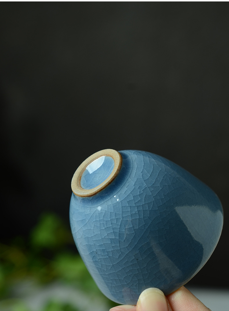 景德镇铁胎冰裂纹茶杯茶具大号主人杯单杯陶瓷功夫茶品茗杯茶盏