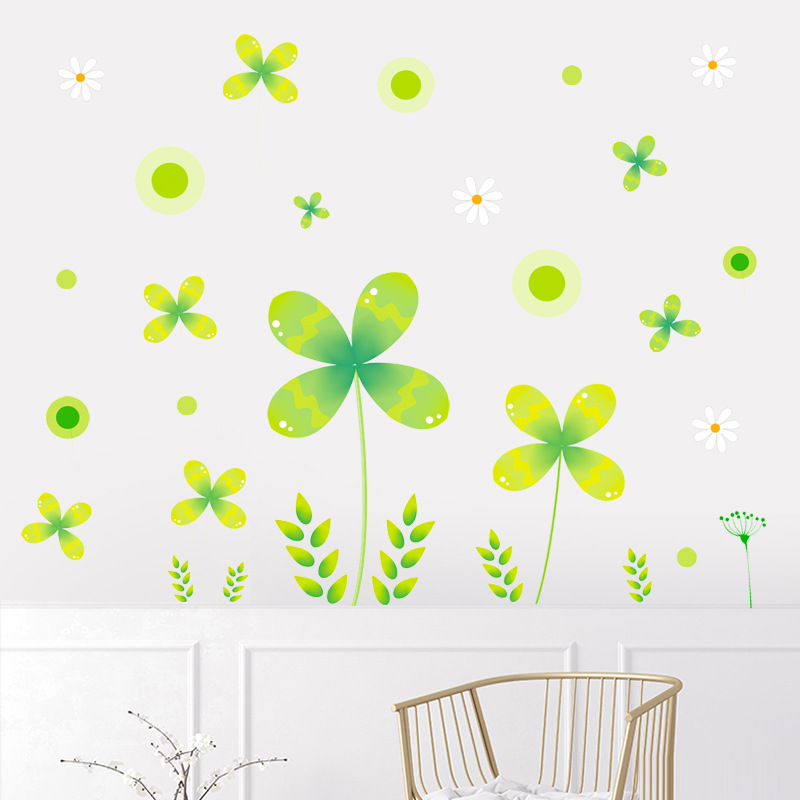 四叶草踢脚线墙贴客厅电视背景墙贴纸贴画卧室床头墙壁上装饰壁纸