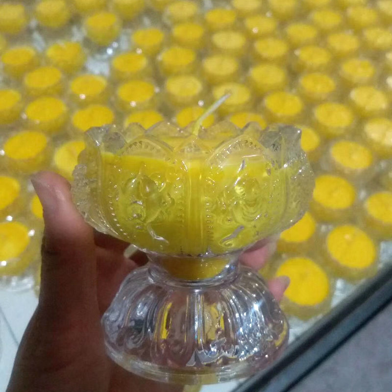 佛教酥油灯批发 植物供佛酥油灯 玻璃佛教用品莲花酥油灯