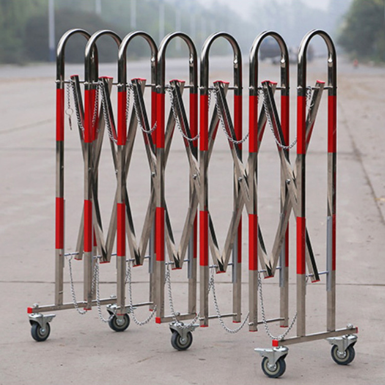 不锈钢伸缩围栏安全施工可移动折叠护栏幼儿园围挡警戒隔离防护栏