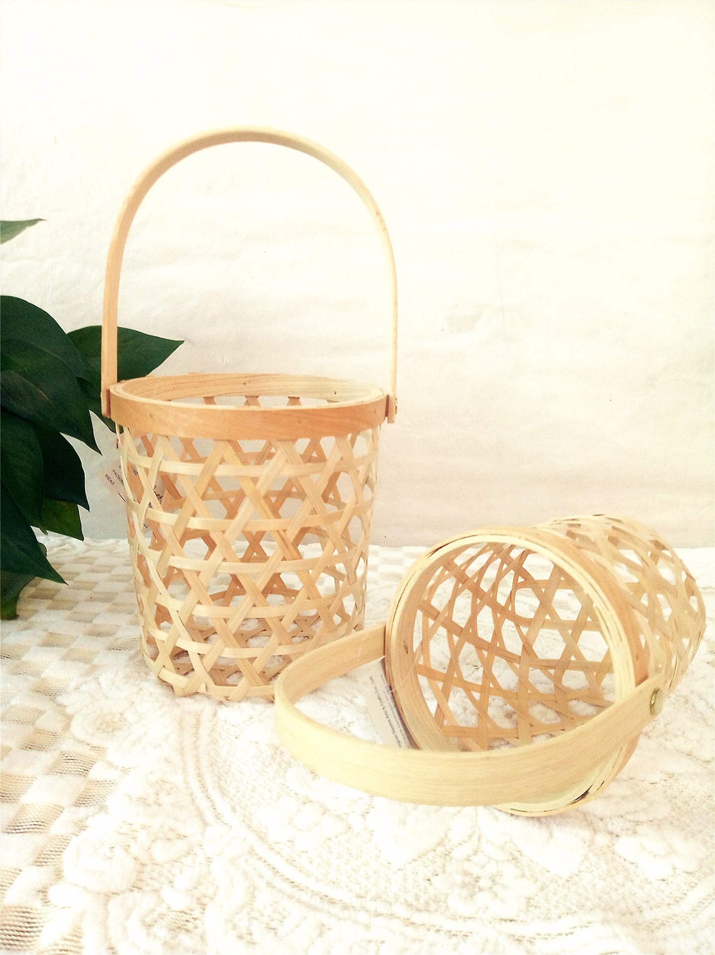 厂家竹蓝小花篮节日装饰插花篮小花艺篮编织篮传统工艺篮