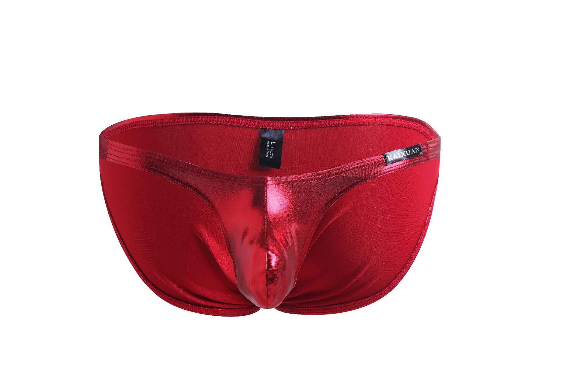 皮内裤 欧美男士内裤仿皮情趣内裤性感低腰u凸囊袋情趣男士三角裤