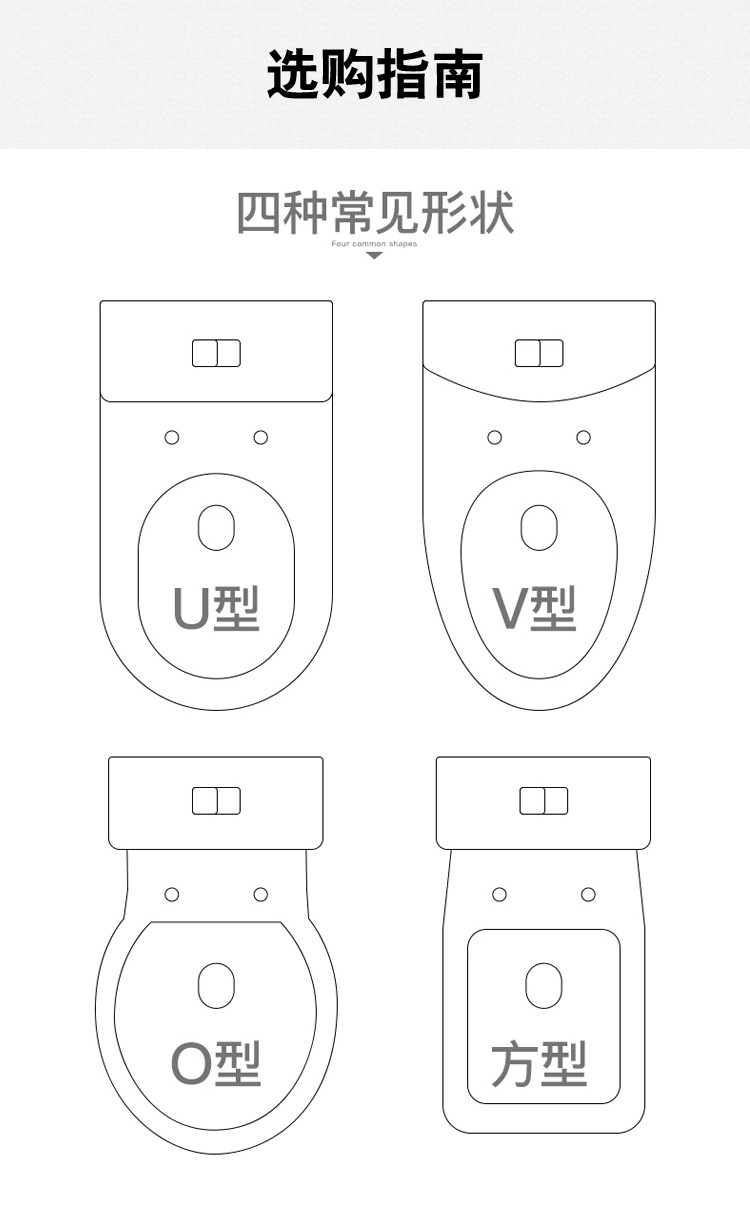 盖板超薄马桶盖通用一键快拆u型o型v型方型加厚缓降座便器上装