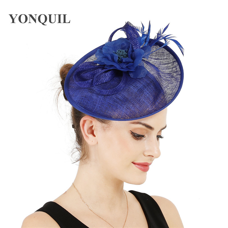 菲律宾亚麻礼帽精品手工制作头饰欧美风复古新娘发饰羽毛头饰
