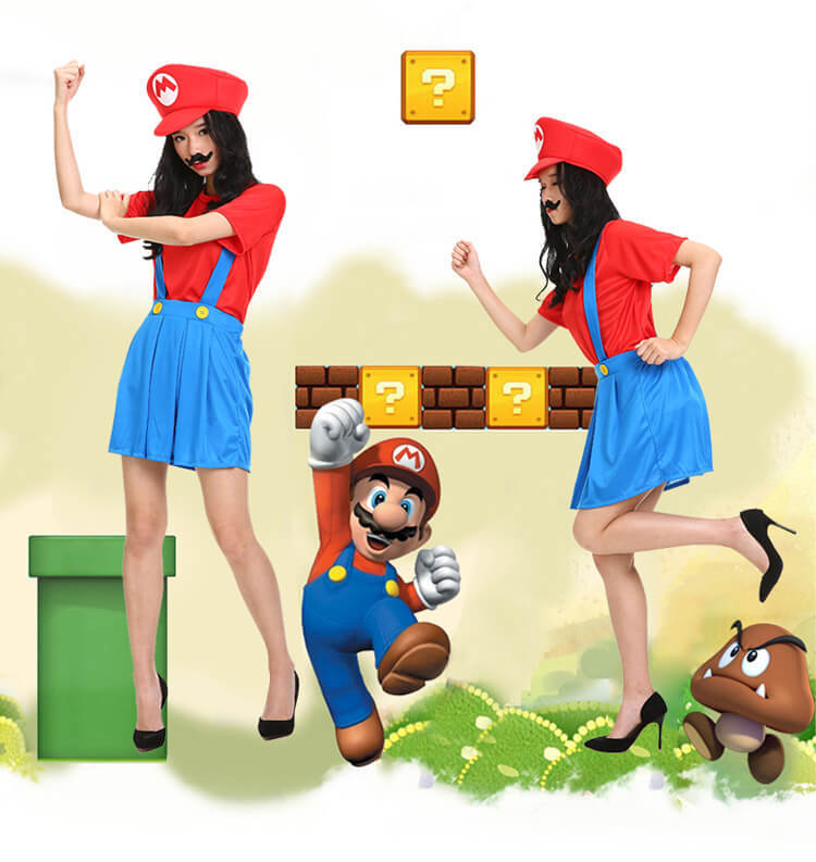 化妆舞会超级玛丽cos马里奥cos超级级玛丽服装儿童马里奥服装