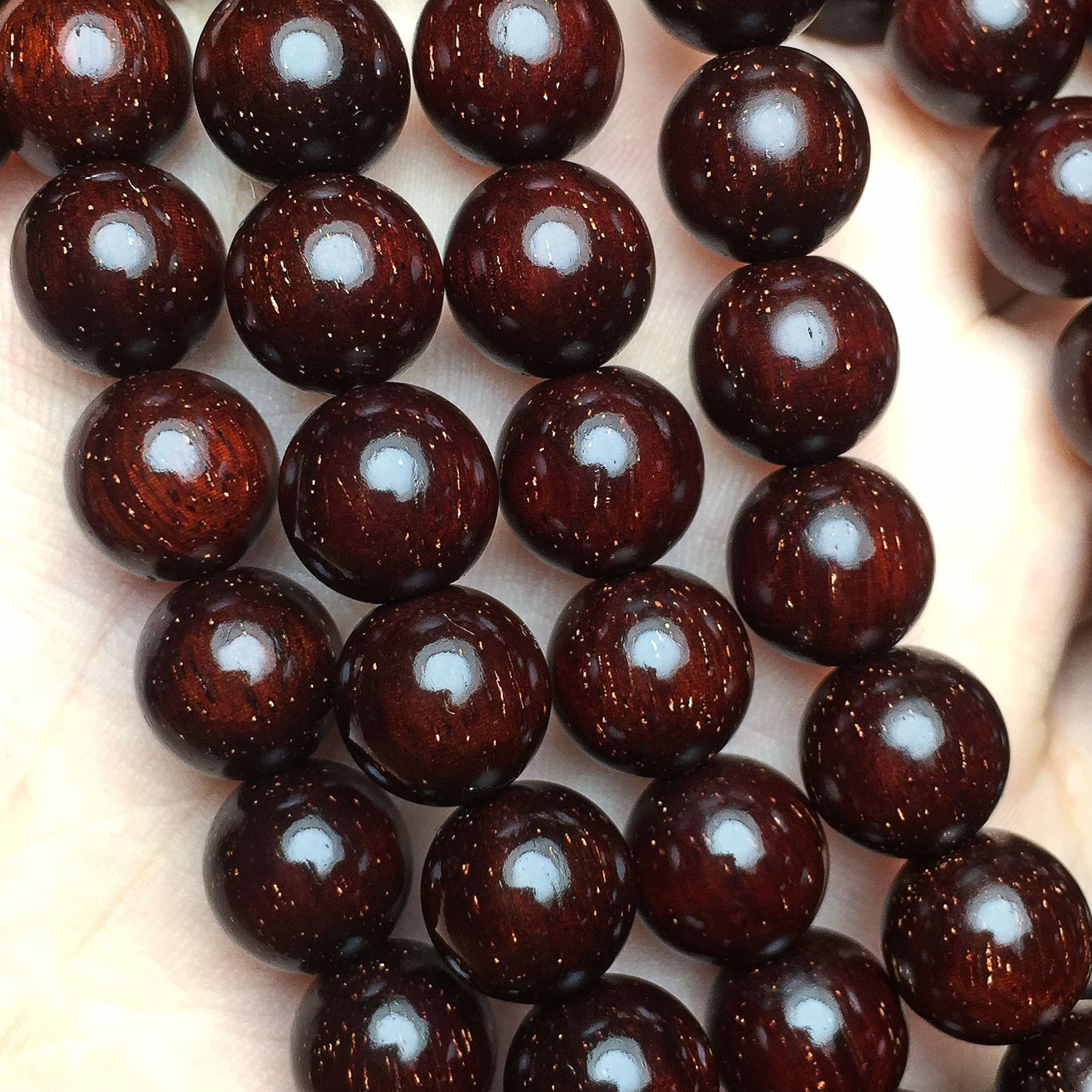 印度小叶紫檀10大满金星佛珠手链高油密泥料108颗满天星紫檀手串