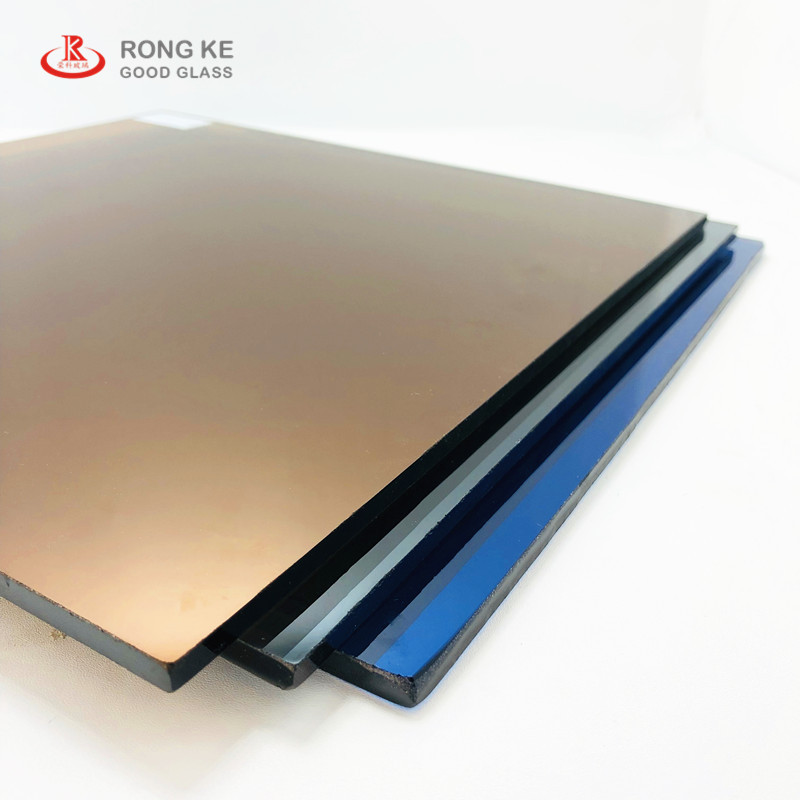 4-12mm离线金茶镀膜玻璃 茶色镀膜建筑玻璃隐私玻璃门窗幕墙玻璃
