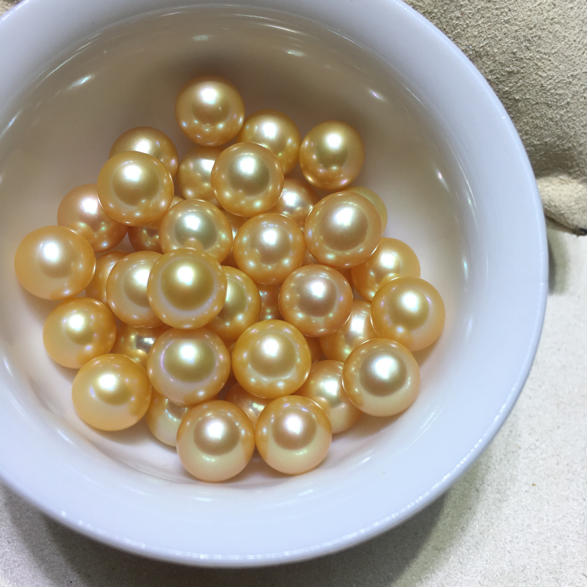 5-8mm 圆 淡水金珍珠散珠 手工diy饰品原材料 半孔珍珠厂家直销