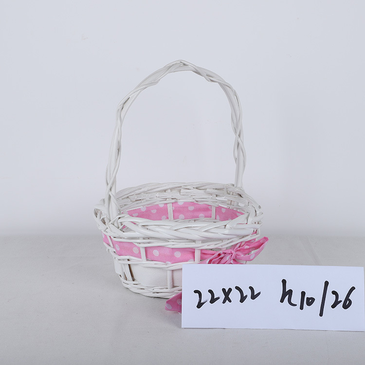 Wicker White Wood Piece Sets of Three Gift Baskets Cheap Packaging Baskets Shandong Factory Direct Supply Grass Willow Rattan Basket