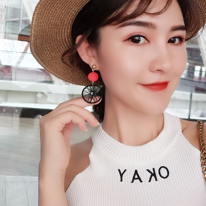 捕梦网少女耳环女韩国个性百搭气质度假耳坠摩天轮耳饰品潮人网红