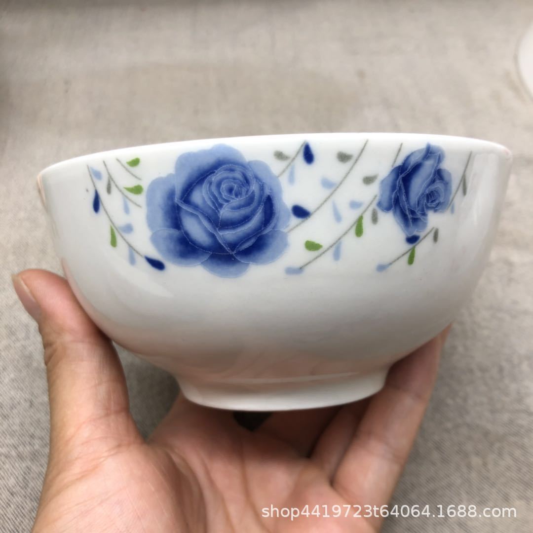 现货供应釉中彩罗汉碗 家庭用米饭碗2元店餐具批发多种规格罗汉碗