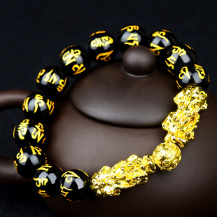 越南沙金貔貅手链女3d硬金99本命年转运珠手饰招财皮丘男转运佛珠