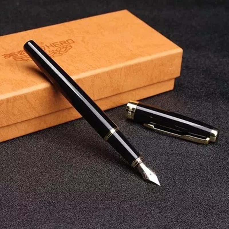 英雄1502钢笔宝珠笔礼品商务广告学生金属笔书法签名笔可刻字logo