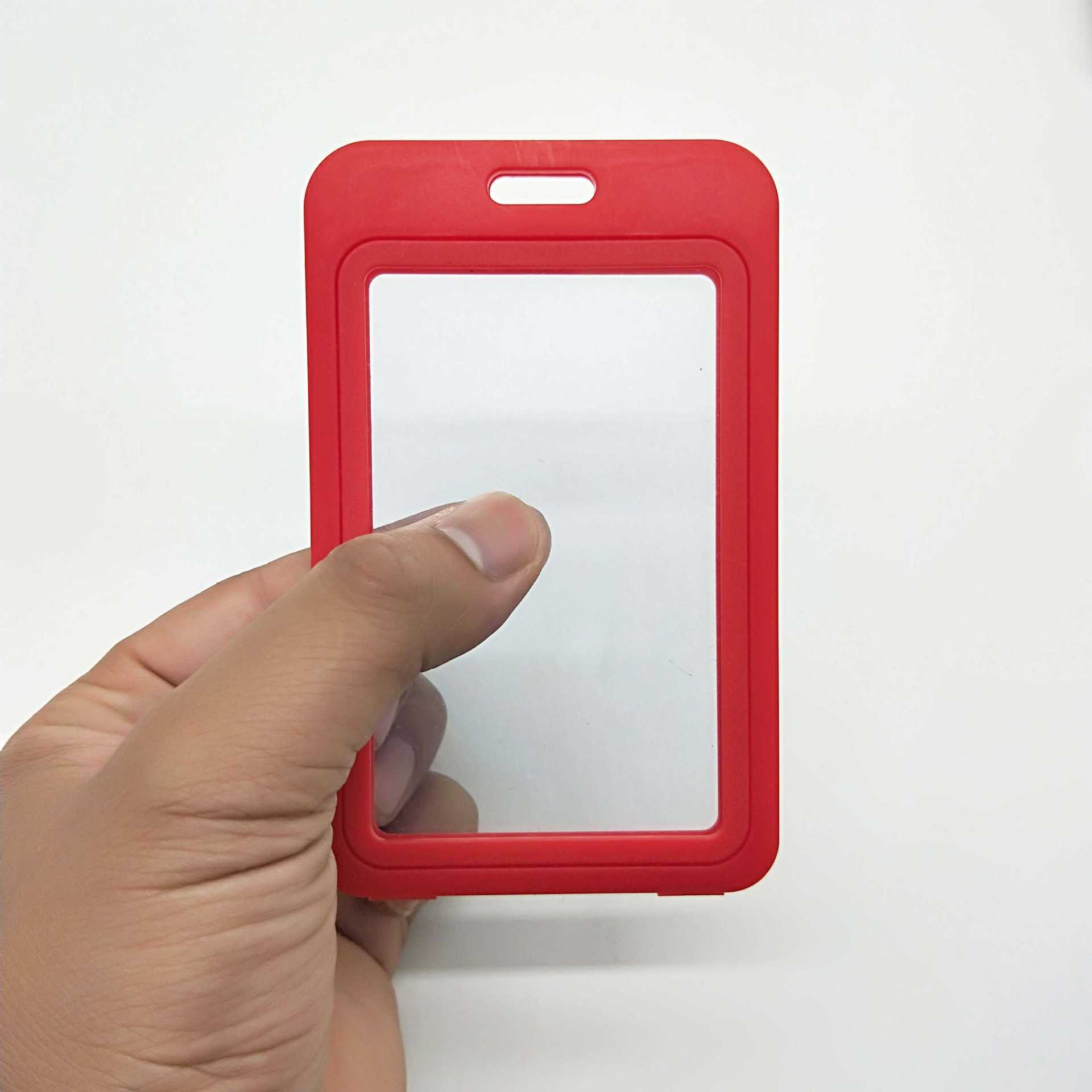 高档正品双面透明证件卡套 展会证学生证公交id透明双面卡套挂绳