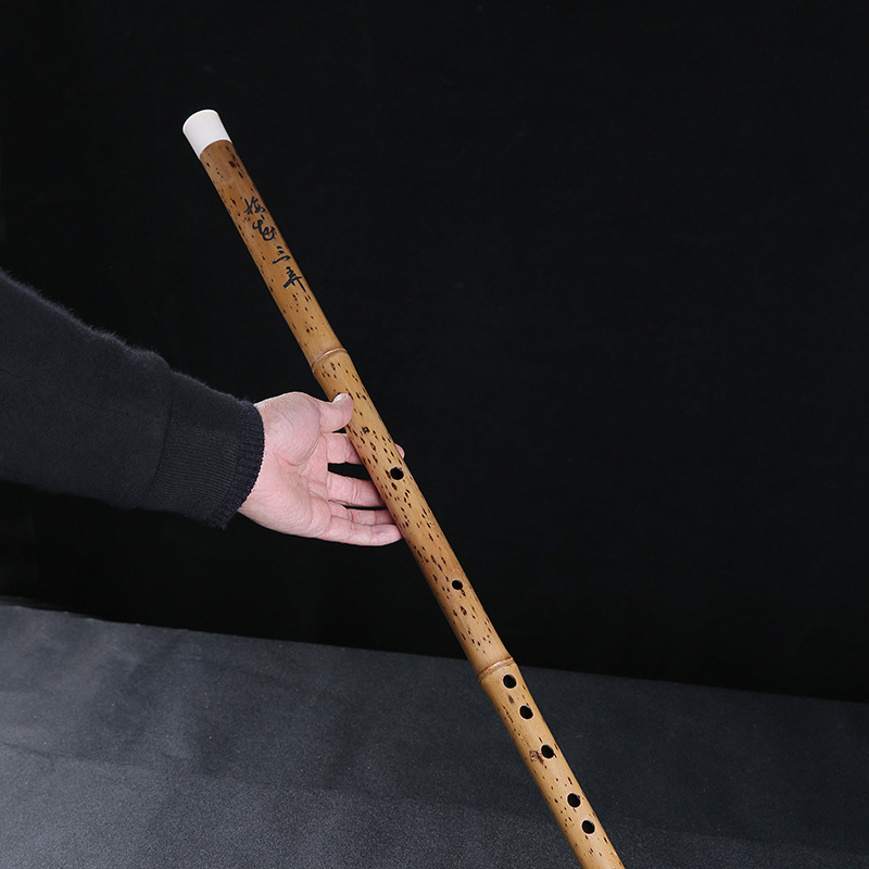 湘妃竹笛子专业演奏考级鉴定高档收藏级花斑竹笛 大师级演奏笛子