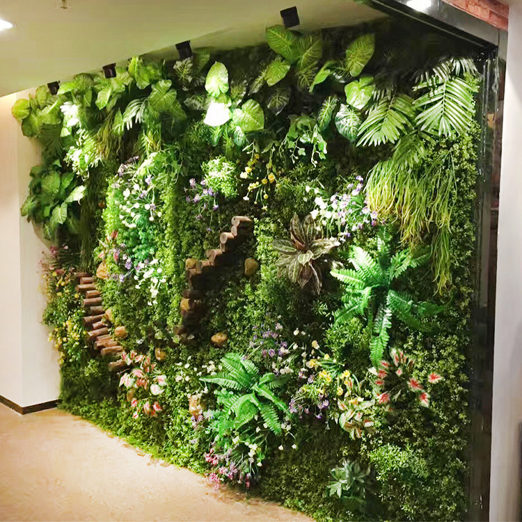 仿真植物墙绿植墙塑料假花草皮墙面装饰绿色草坪上墙背景墙形象墙
