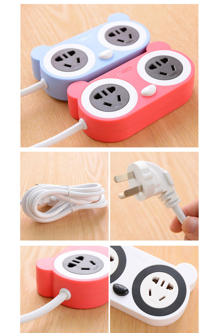 可爱usb插板小型卡通插排宿舍学生神器接线板转换插头插座不带ins