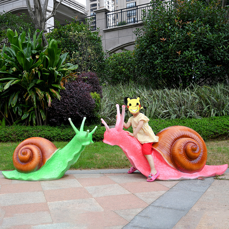 网红卡通彩绘蜗牛玻璃钢户外景观小品雕塑摆件园林小区幼儿园装饰