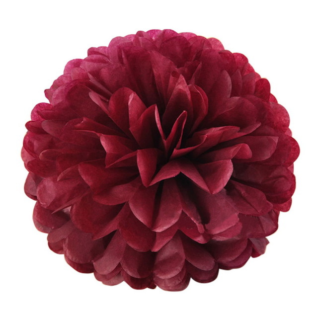 10寸彩色派对装饰花球 tissue pom poms 节日手工婚庆纸花球定制