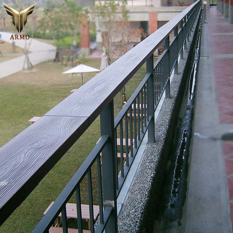 户外景观仿木水泥护栏扶手 别墅步道小区塑木围栏 市政道路防护栏