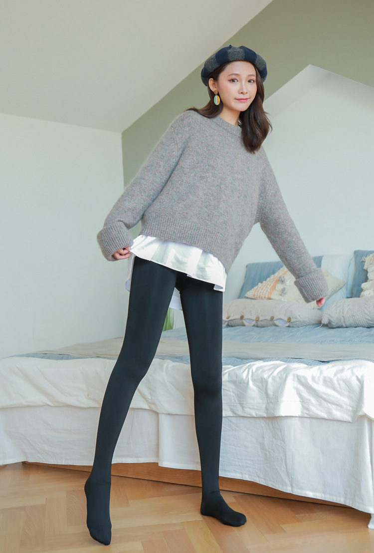 高腰可乐裤 水貂绒超柔锦纶高密肤色光腿打底裤