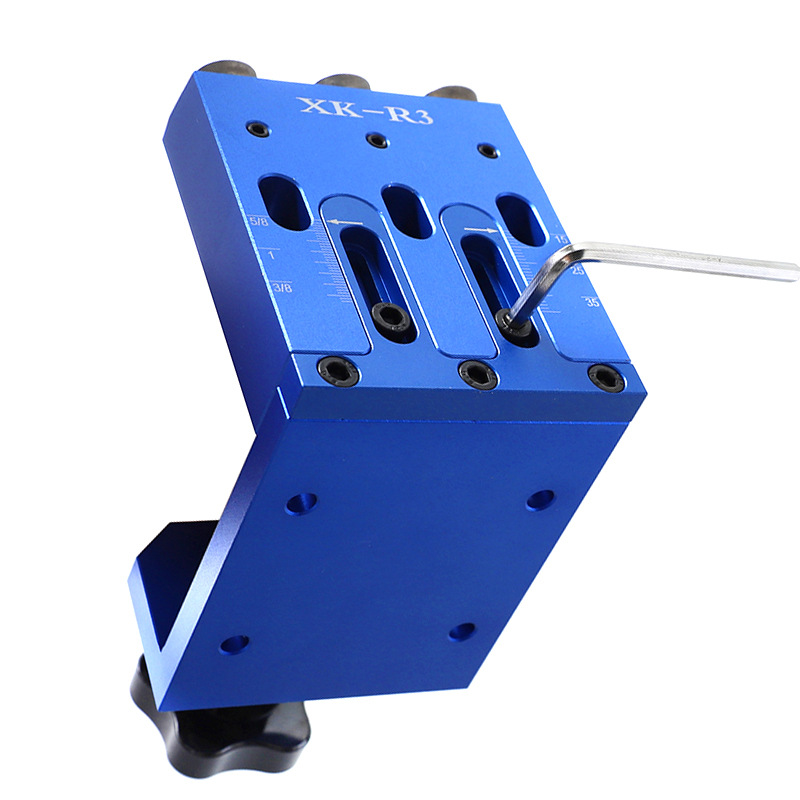 木工斜孔定位器三孔板材打眼钻孔开孔器9mm铝合金打孔定位套装