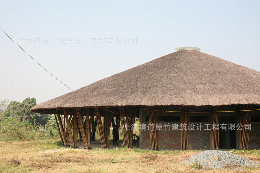 【境道】竹建筑定制 越南竹屋竹房子 拱形竹餐厅装饰大型竹结构