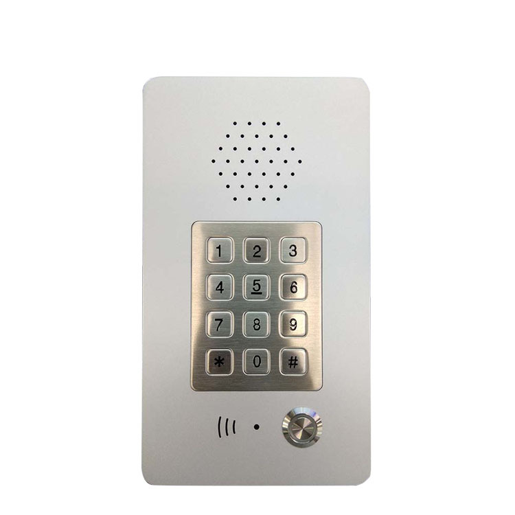 电梯轿厢洁净室嵌入式门卫免提一键紧急呼叫对讲不锈钢免提电话机