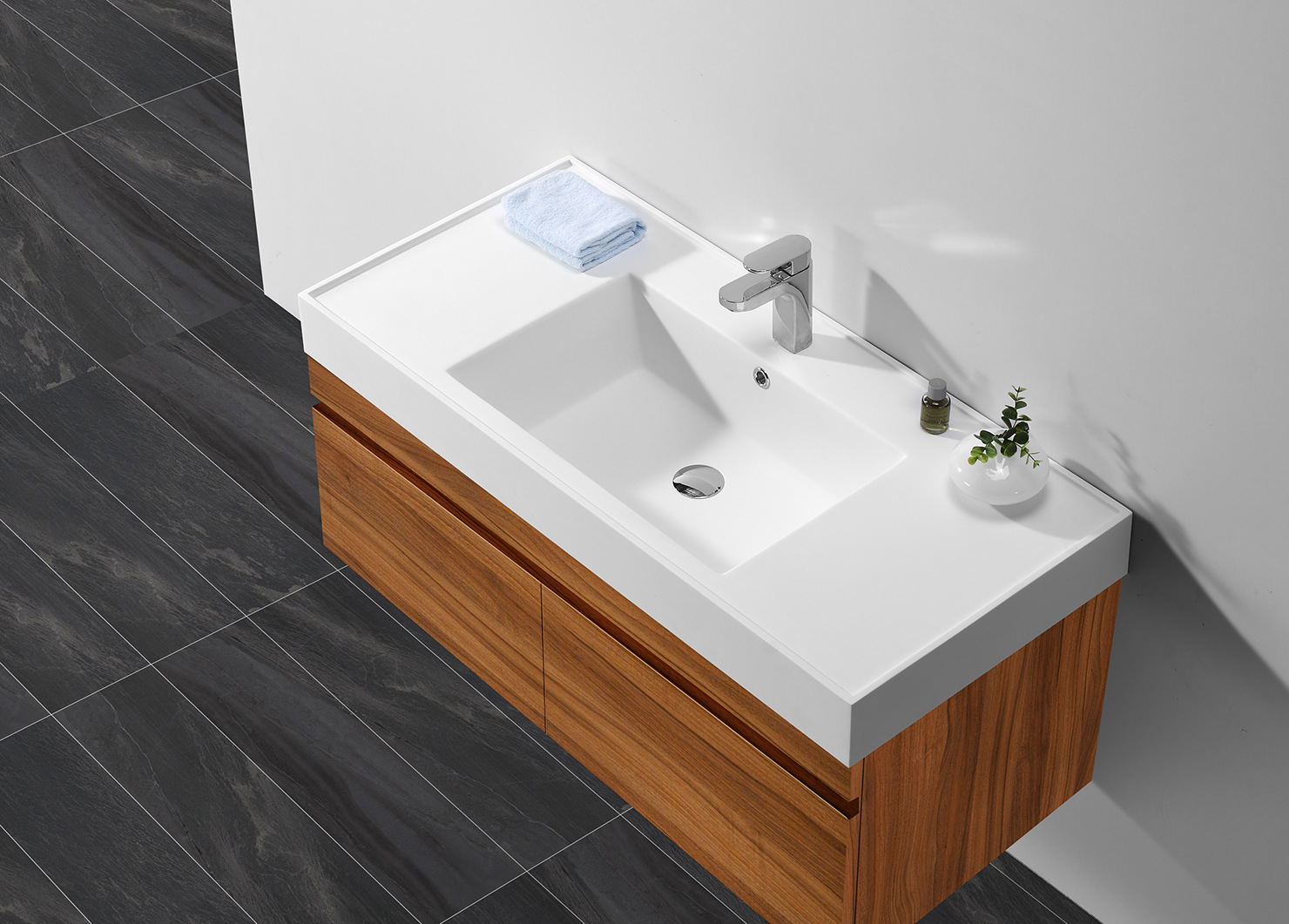 厂家直销耐污易清洁人造石洗手盆北欧柜盆人造石台下盆kkr-1535