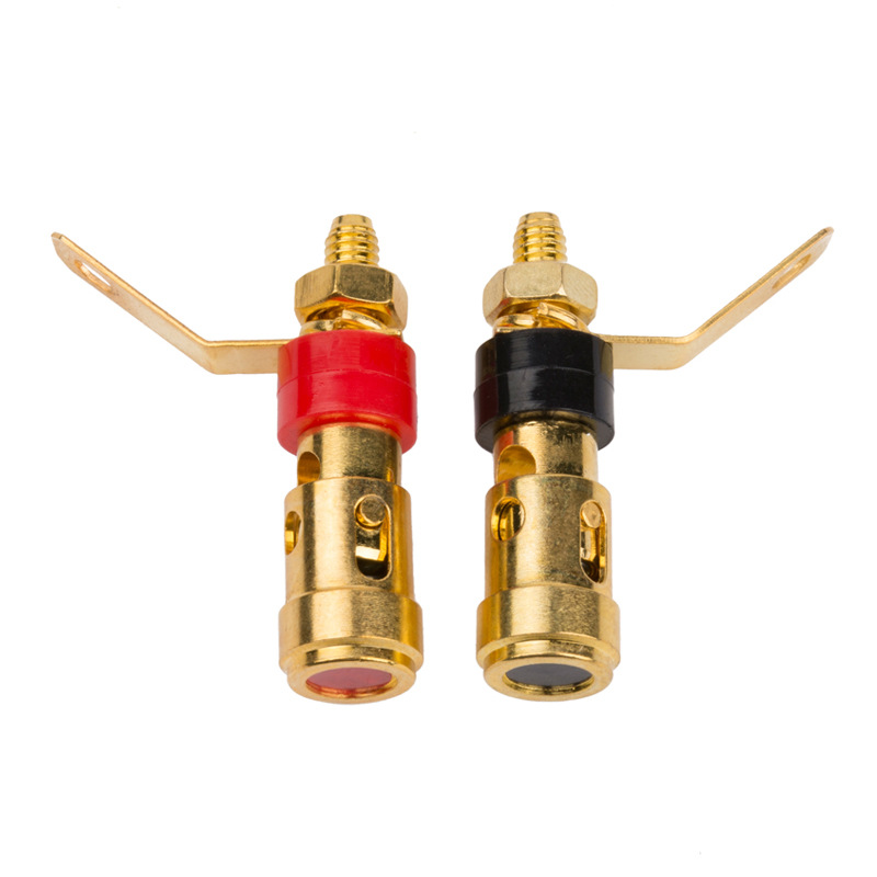 镀金接线柱小号按压式弹簧自锁线夹音响音箱功放喇叭接线端子