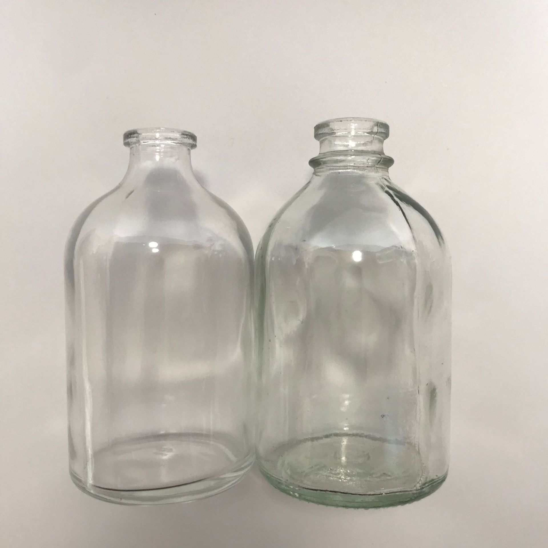 厂家直销100ml透明玻璃瓶模制西林瓶血清瓶盐水瓶菌种培养瓶双环