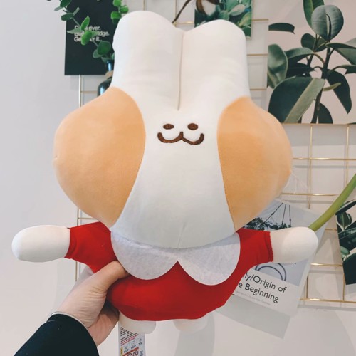 ins网红韩国大脸兔卡通靠垫柔软毛绒玩具陪睡抱枕女生礼物