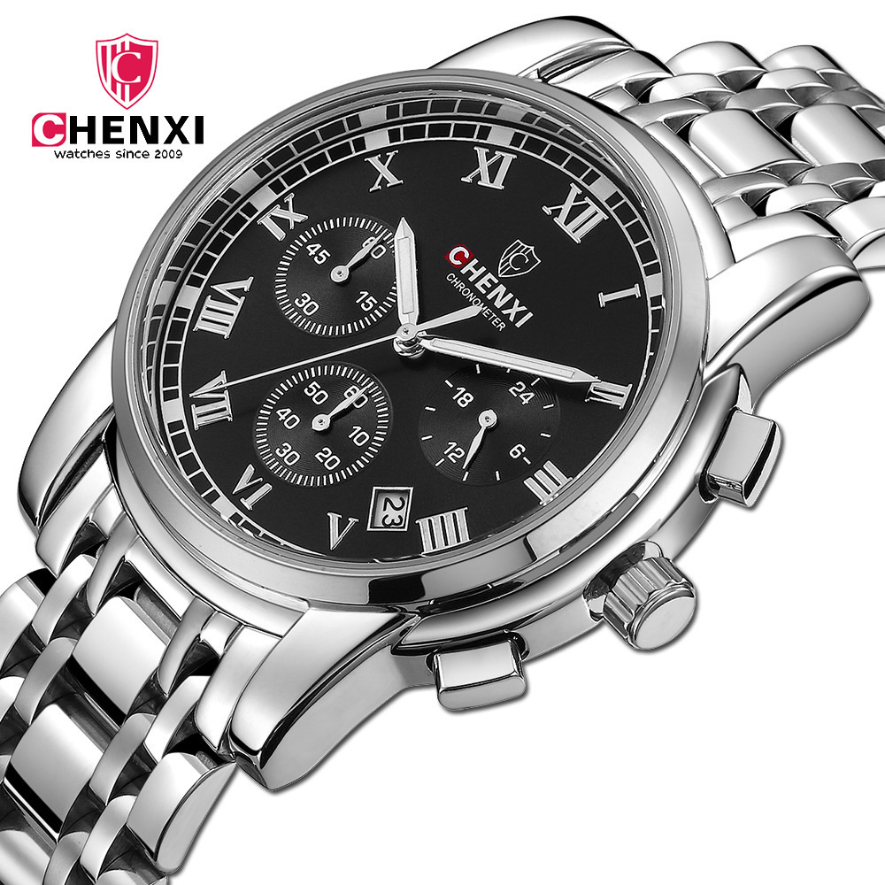 chenxi/晨曦多功能手表男908钢带手表男士运动手表厂家批发