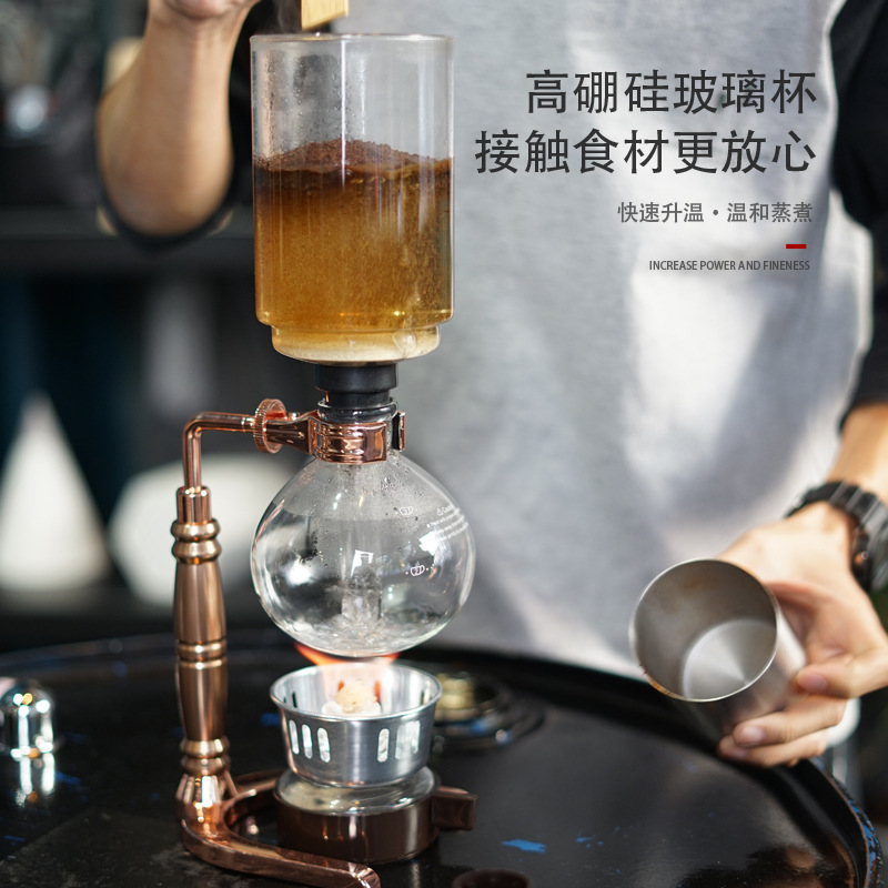 Vacuum Coffee Maker Household Cooking Siphon Pot Sets of Glassware Coffee Machine for 3 People for 5 People