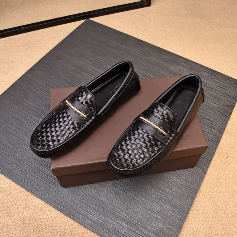 编织男鞋真皮透气休闲鞋男士圆头韩版驾车懒人鞋套脚帆船鞋豆豆鞋